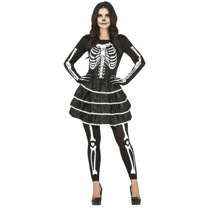 Miss Skeleton Kostüm für Damen