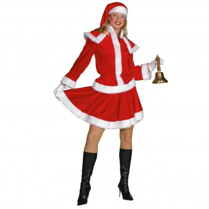 Weihnachtsfrau Kostüm Velours Deluxe