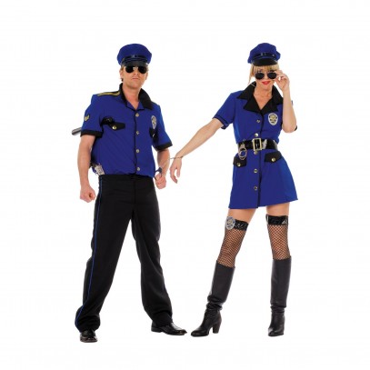 Police Girl Damen Kostüm Blau