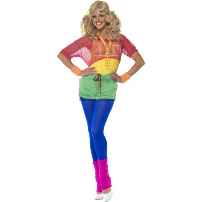 80er Jahre Neon Aerobic Kostüm