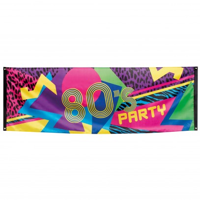 80er Jahre Party Banner 220x74cm