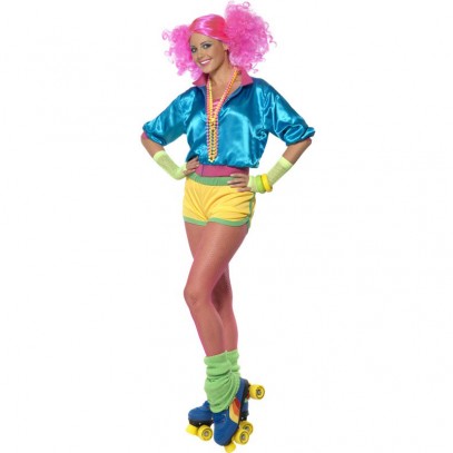 80er Jahre Neon Skater Girl Kostüm