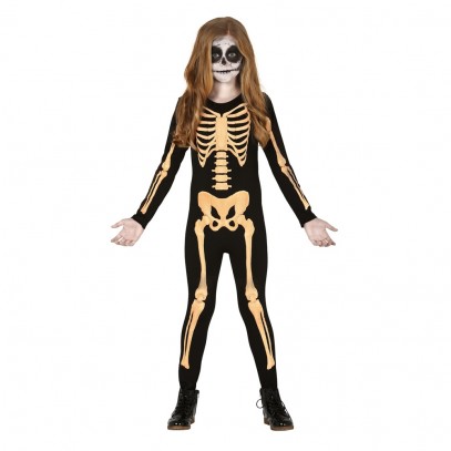 Skelett Kostüm Jumpsuit für Mädchen