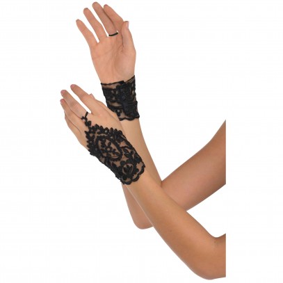 Fingerlose Gothic Spitzen Handschuhe für Damen