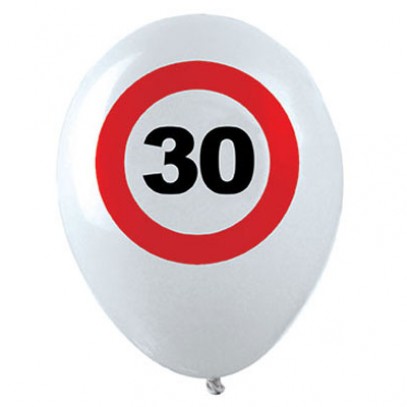 Luftballons Verkehrsschild 30