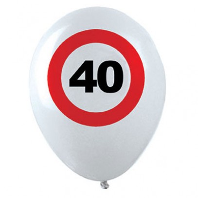 Luftballons Verkehrsschild 40