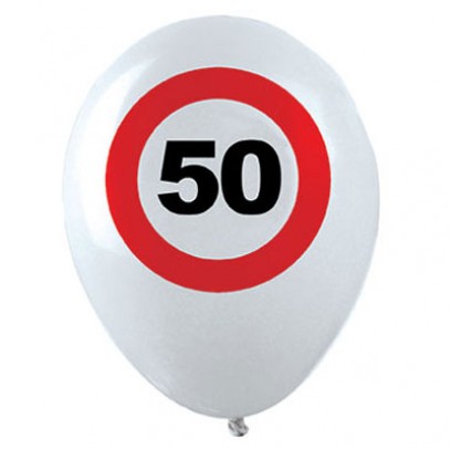 Luftballons Verkehrsschild 50