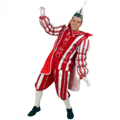 Prinz Karneval rot-weiß Herrenkostüm
