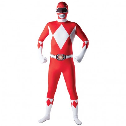 Red Power Ranger Second Skin Herrenkostüm