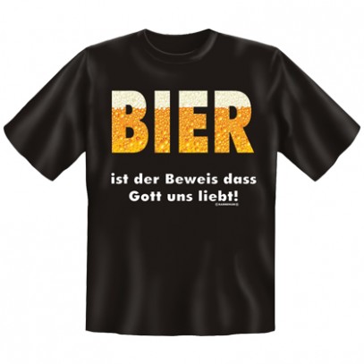 Gott liebt uns Bier T-Shirt für Herren