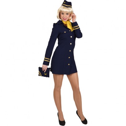 Stewardess Audrey Damenkostüm blau