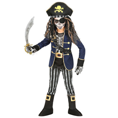 Skelett Piraten Kapitän Kinderkostüm