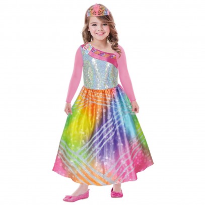 Magisches Regenbogen Barbie Kinderkostüm 