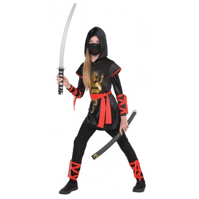 Drachen Ninja Mädchenkostüm