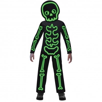 Nachtleuchtendes Skelett Kostüm für Kinder