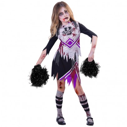 Zombie Purple Cheerleader Kinderkostüm