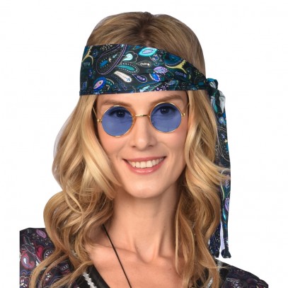70er Jahre Hippie Brille blau