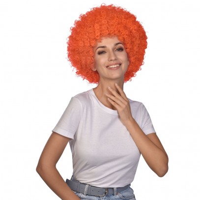 Coole Afro Perücke in Orange