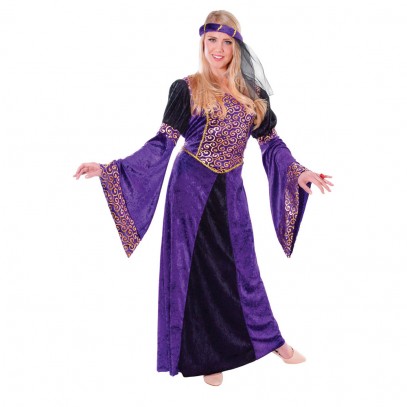 Mittelalterliche Jungfer Damenkostüm violett