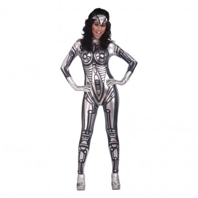 Sexy Robot Lady Jumpsuit Kostüm
