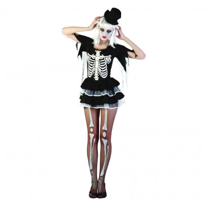 Knochige Skelett Lady Halloweenkostüm