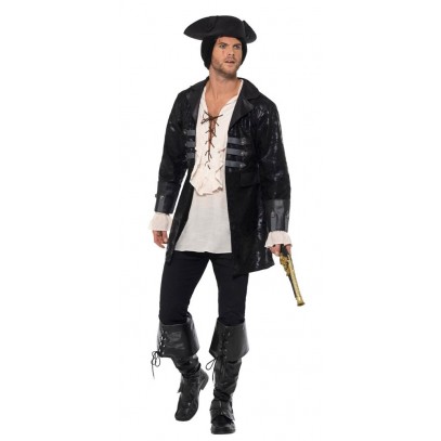 Buccaneer Piraten Jacke für Herren schwarz