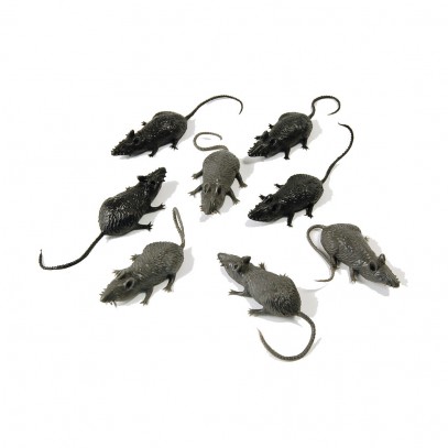 Gruselige Ratten Deko 8 Stück