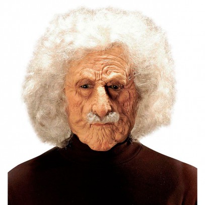 Albert Einstein Maske mit Perücke und Bart
