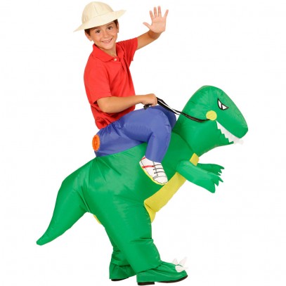 Aufblasbares Dinosaurier Reiterkostüm für Kinder 1