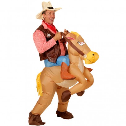 Aufblasbares Pferd Cowboy Kostüm 1