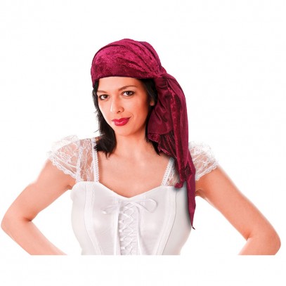 Piraten Samt-Kopftuch rot