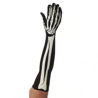 Lange schwarze Knochen Handschuhe