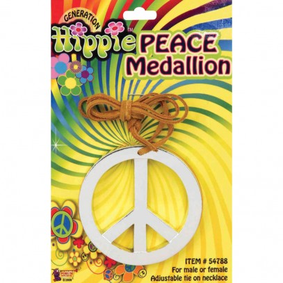 Hippie Peace Medaillon silber