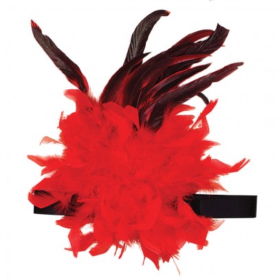 Charleston Stirnband Red Feathers