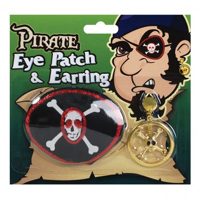 Piraten Set Augenklappe und Ohrring