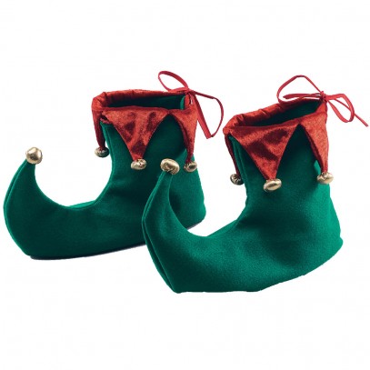Weihnachtselfen Schuhe grün-rot