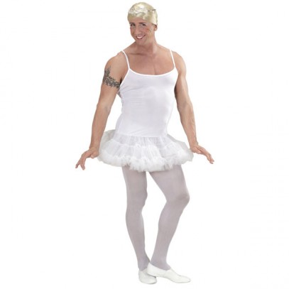 Ballerina Travestie Kostüm weiß für Herren
