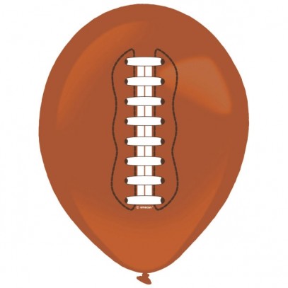 6 Touchdown Football Latexballons 27,5cm