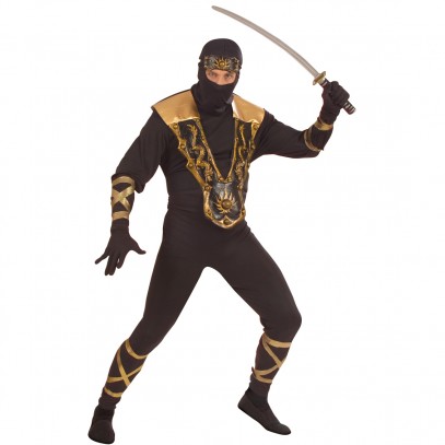 Black Ninja Asia Krieger Kostüm 