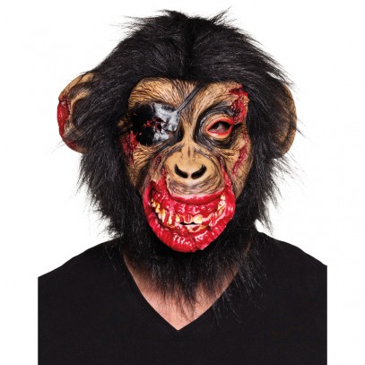 Bloody Monkey Maske mit Haaren