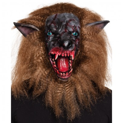 Bloody Werwolf Maske mit Haaren
