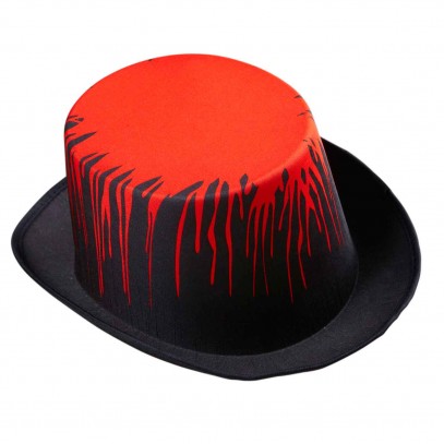 Halloween Zylinder-Hut mit Blutflecken