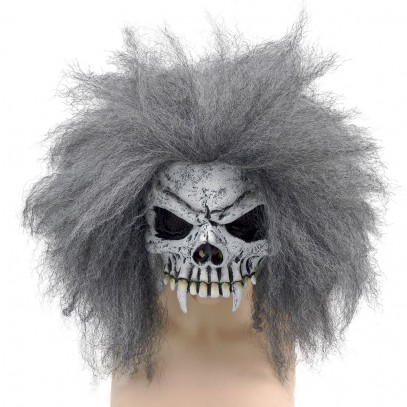 Horror Skull Maske mit Haaren