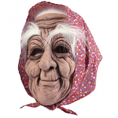 Alte Frau Maske mit Kopftuch