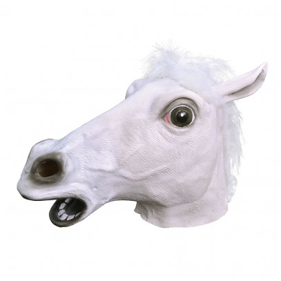 Pferdekopf Vollmaske weiß