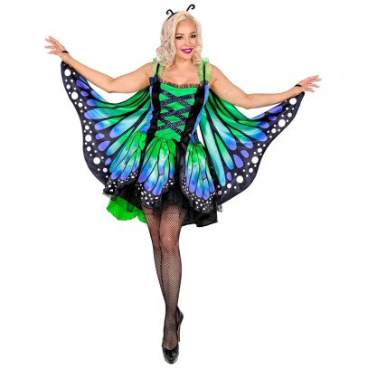 Schmetterling Kostüm für Damen grün-blau