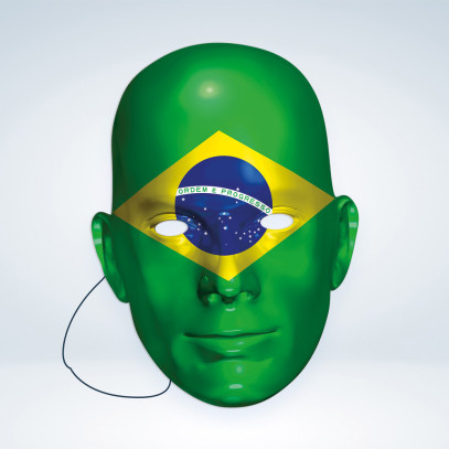 Brasilien Fan Pappmaske