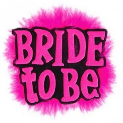 Anstecker "Bride to be" Junggesellinnenabschied schwarz-pink