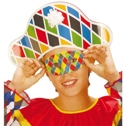 Bunte Harlekin Augenmaske für Kinder 1