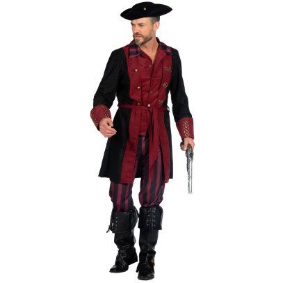 Burgunderroter Pirat Kostüm Herren